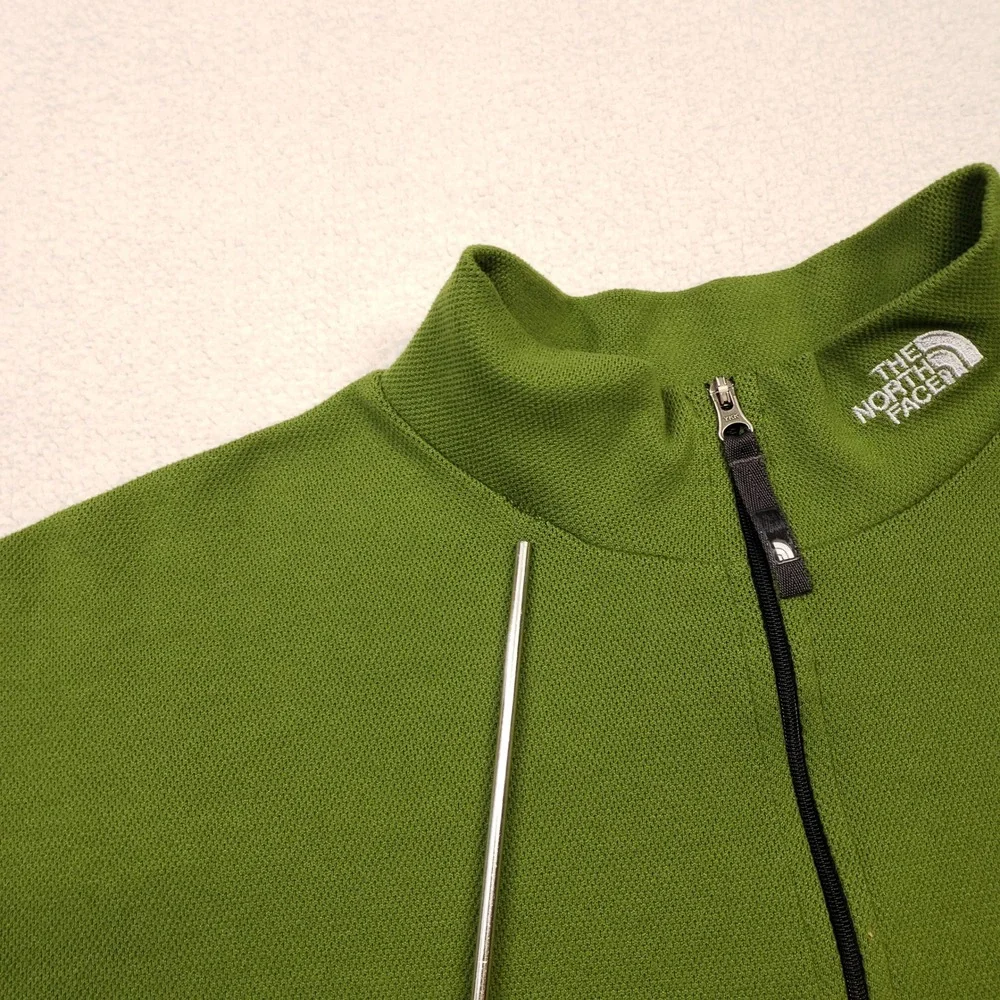 The North Face Pullover Men Large Green Flight Series Quarter Zip Active Sweater